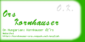 ors kornhauser business card